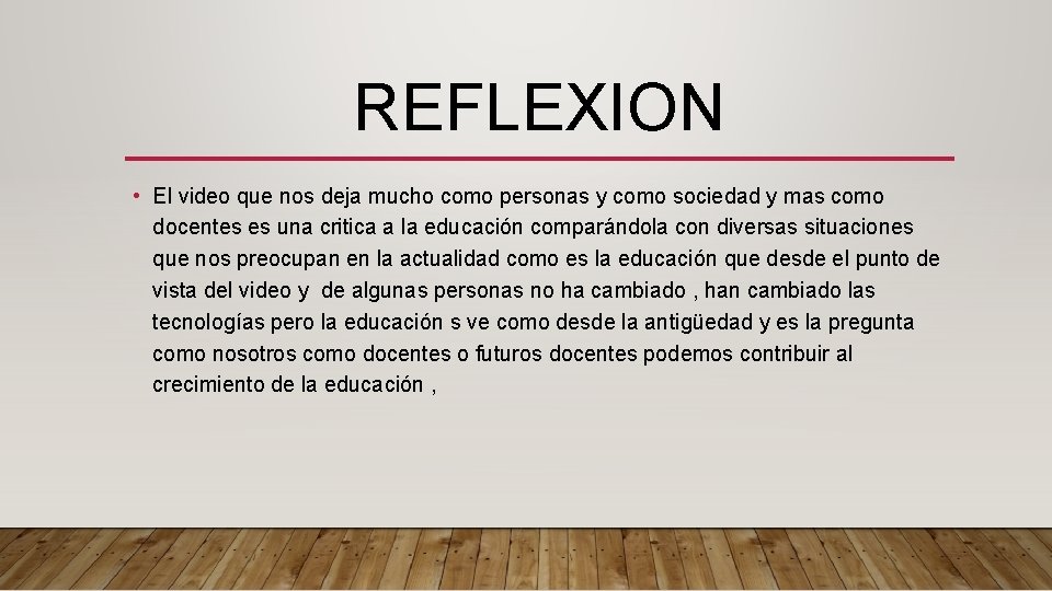 REFLEXION • El video que nos deja mucho como personas y como sociedad y