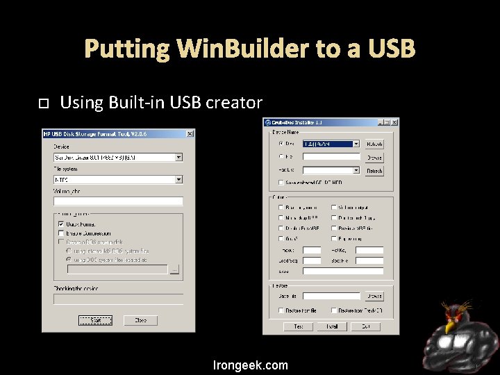 Putting Win. Builder to a USB Using Built-in USB creator Irongeek. com 