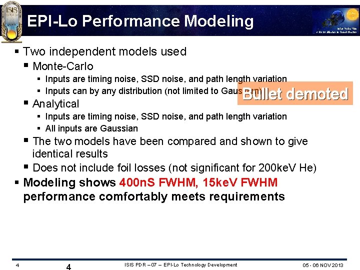 EPI-Lo Performance Modeling Solar Probe Plus A NASA Mission to Touch the Sun §