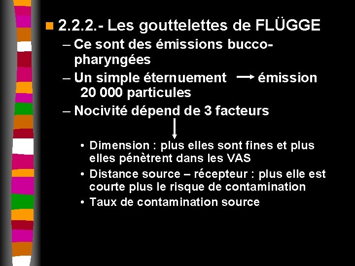 n 2. 2. 2. - Les gouttelettes de FLÜGGE – Ce sont des émissions