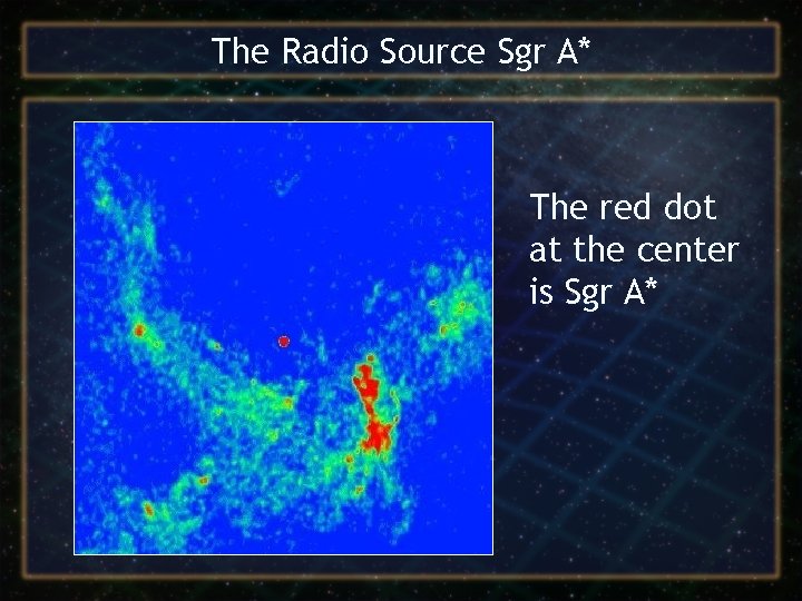 The Radio Source Sgr A* The red dot at the center is Sgr A*