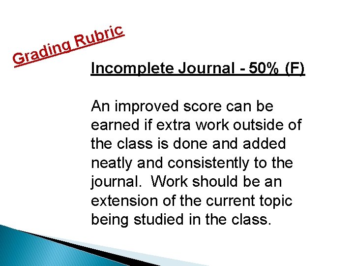 g n i d Gra c i r b Ru Incomplete Journal - 50%