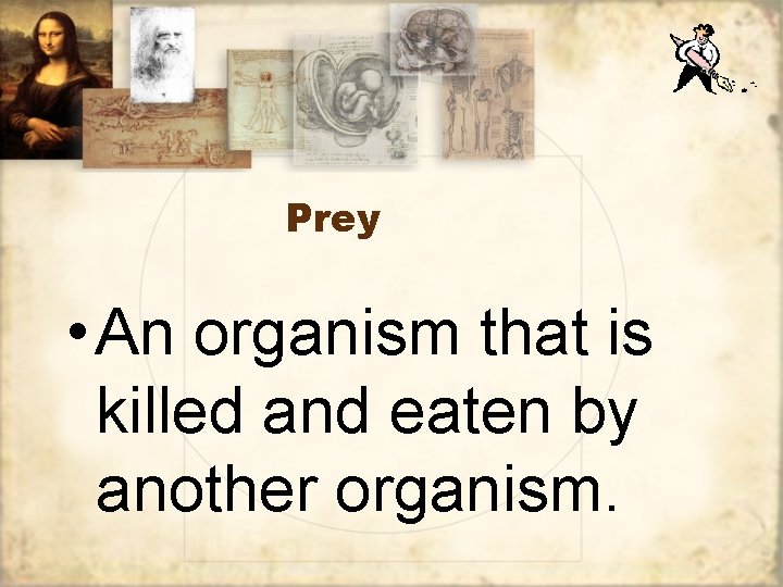 Prey • An organism that is killed and eaten by another organism. 