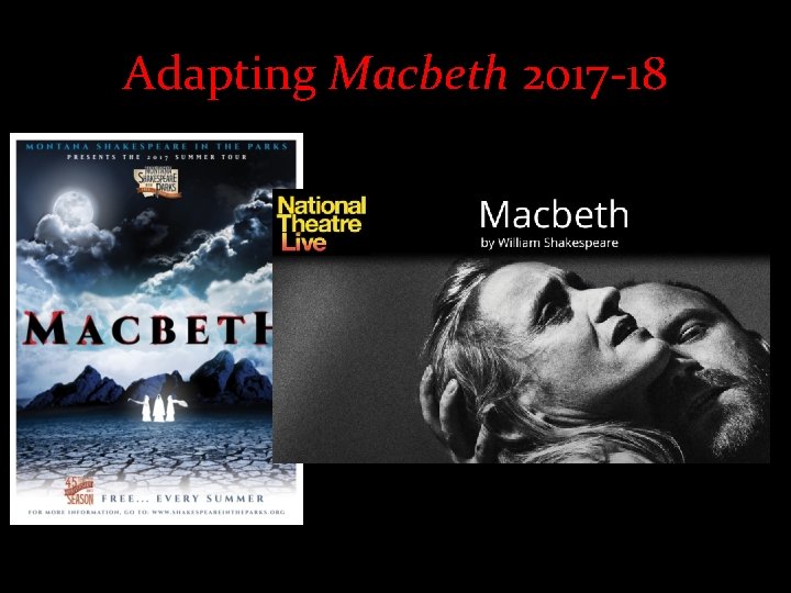 Adapting Macbeth 2017 -18 