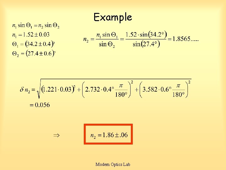 Example Modern Optics Lab 