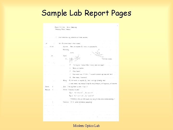 Sample Lab Report Pages Modern Optics Lab 