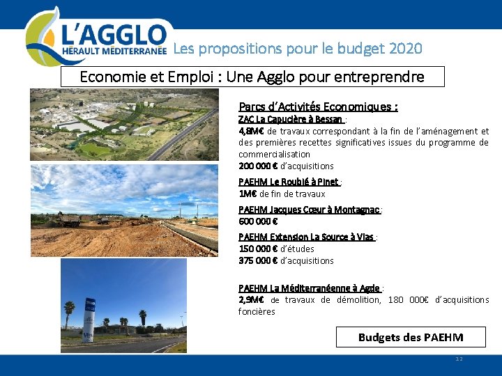 Les propositions pour le budget 2020 Economie et Emploi : Une Agglo pour entreprendre