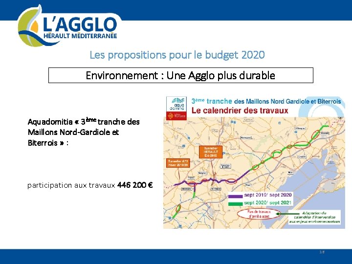 Les propositions pour le budget 2020 Environnement : Une Agglo plus durable Aquadomitia «