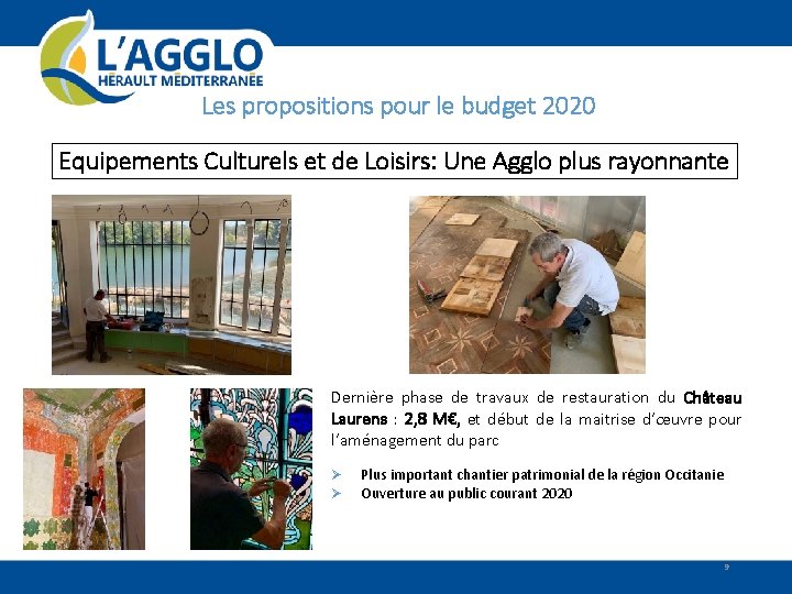 Les propositions pour le budget 2020 Equipements Culturels et de Loisirs: Une Agglo plus