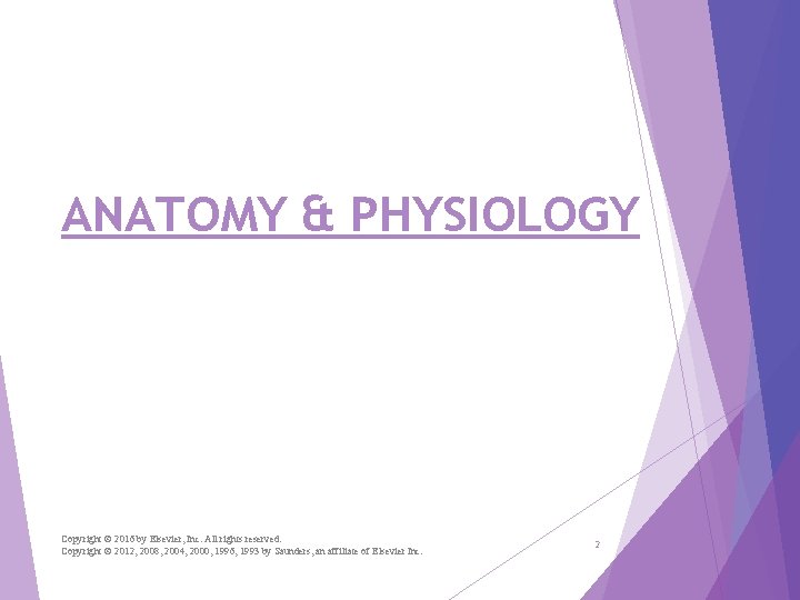 ANATOMY & PHYSIOLOGY Copyright © 2016 by Elsevier, Inc. All rights reserved. Copyright ©
