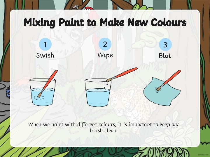 Mixing Paint to Make New Colours 1 2 3 Swish Wipe Blot When we