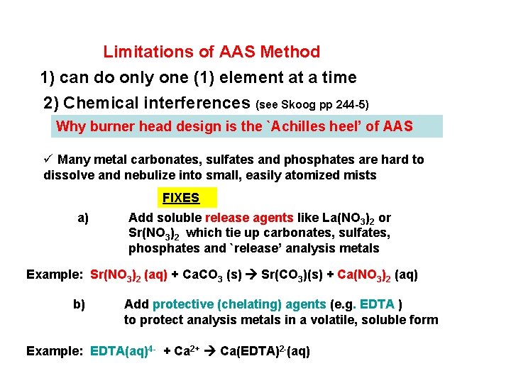 Limitations of AAS Method 1) can do only one (1) element at a time