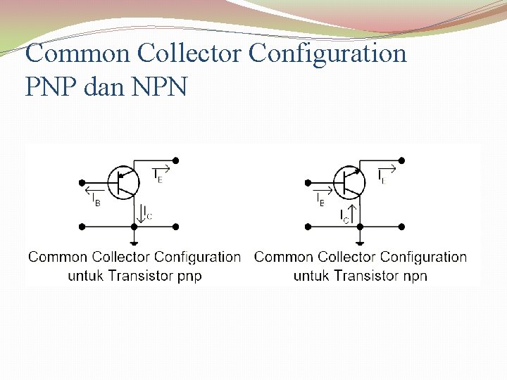 Common Collector Configuration PNP dan NPN 