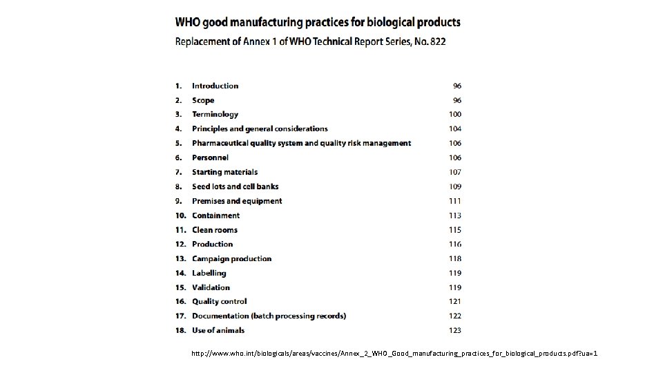 http: //www. who. int/biologicals/areas/vaccines/Annex_2_WHO_Good_manufacturing_practices_for_biological_products. pdf? ua=1 
