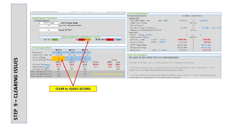 STEP 9 – CLEARING ISSUES CLEAR Isc ISSUES SECOND 