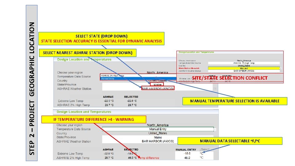 STEP 2 – PROJECT GEOGRAPHIC LOCATION SELECT STATE (DROP DOWN) STATE SELECTION ACCURACY IS