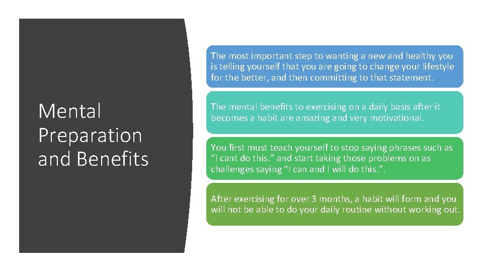 The most important step to wanting a new and healthy you is telling yourself