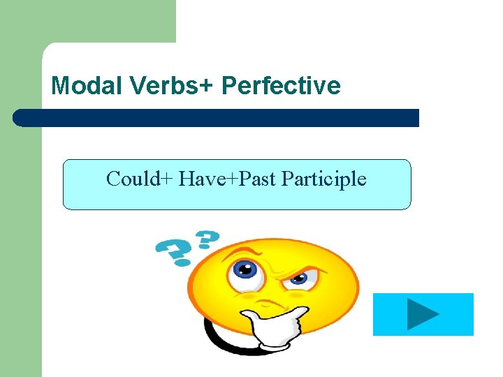 Modal Verbs+ Perfective Could+ Have+Past Participle 