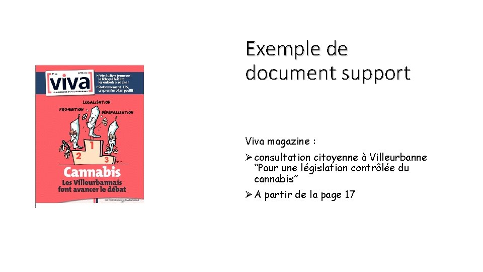 Exemple de document support Viva magazine : Ø consultation citoyenne à Villeurbanne “Pour une