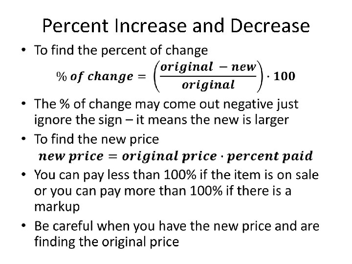 Percent Increase and Decrease • 