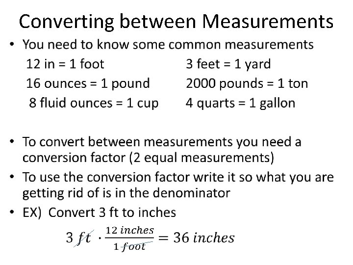 Converting between Measurements • 