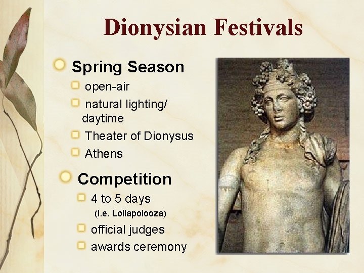 Dionysian Festivals Spring Season open-air natural lighting/ daytime Theater of Dionysus Athens Competition 4