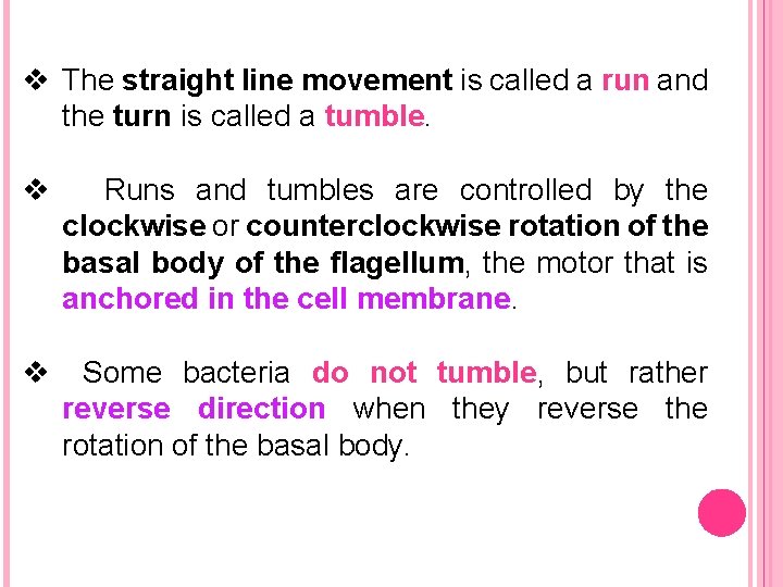 v The straight line movement is called a run and the turn is called