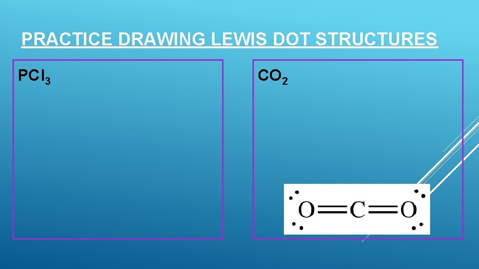 PRACTICE DRAWING LEWIS DOT STRUCTURES PCl 3 CO 2 