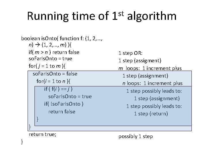 Running time of boolean is. Onto( function f: (1, 2, …, n) (1, 2,