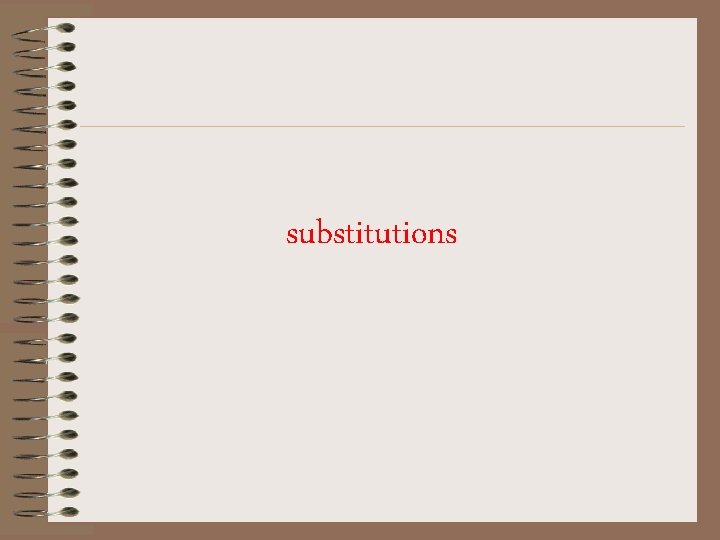 substitutions 