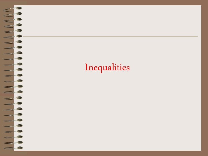 Inequalities 