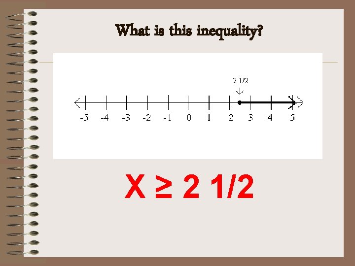 What is this inequality? X ≥ 2 1/2 