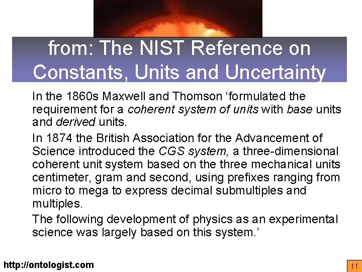 from: The NIST Reference on Constants, Units and Uncertainty In the 1860 s Maxwell