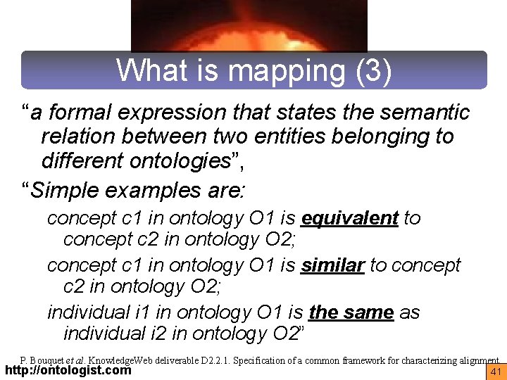 What is mapping (3) “a formal expression that states the semantic relation between two