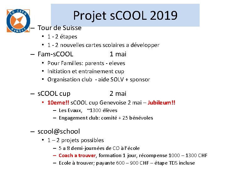 Projet s. COOL 2019 – Tour de Suisse • 1 - 2 étapes •