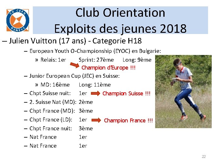 Club Orientation Exploits des jeunes 2018 – Julien Vuitton (17 ans) - Categorie H