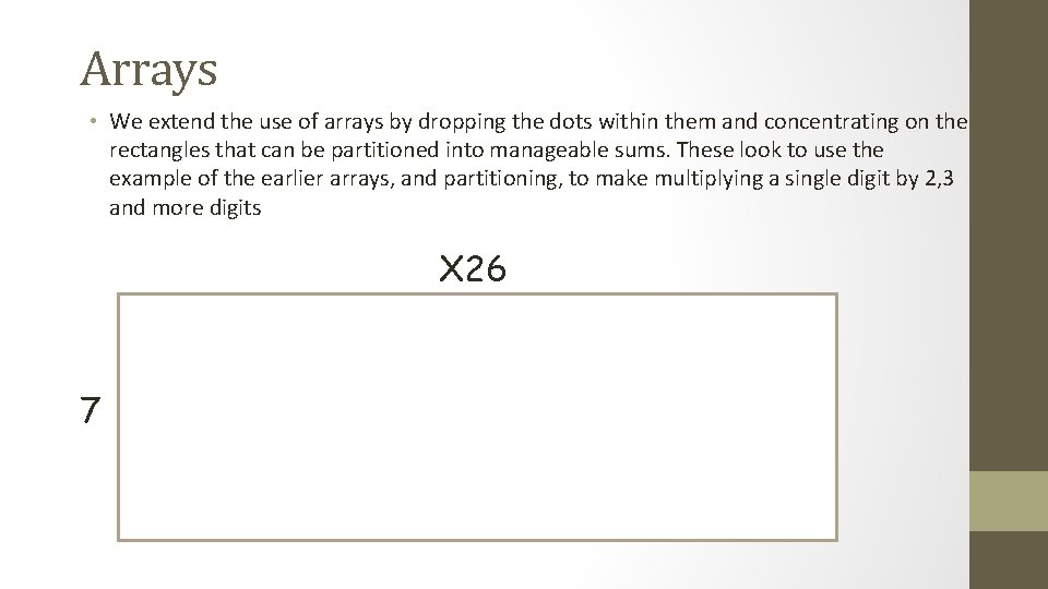 Arrays • We extend the use of arrays by dropping the dots within them