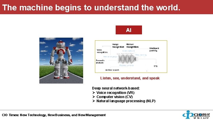 The machine begins to understand the world. AI Listen, see, understand, and speak Deep