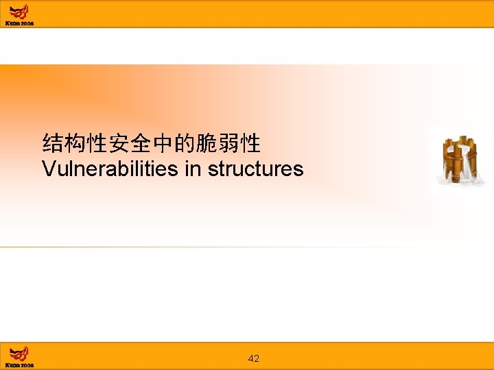 结构性安全中的脆弱性 Vulnerabilities in structures 42 