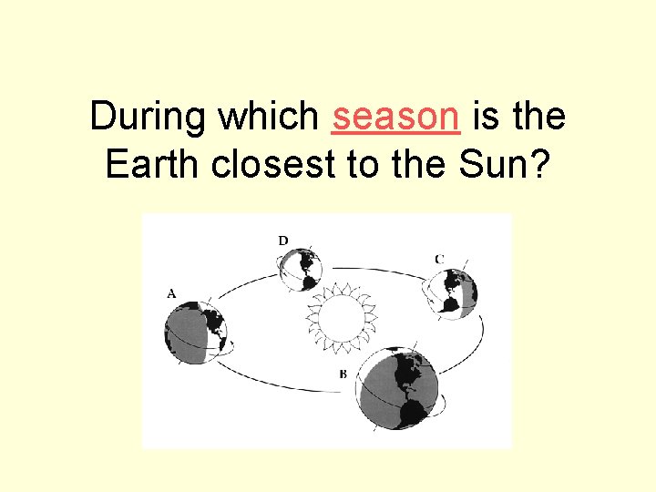 During which season is the Earth closest to the Sun? 