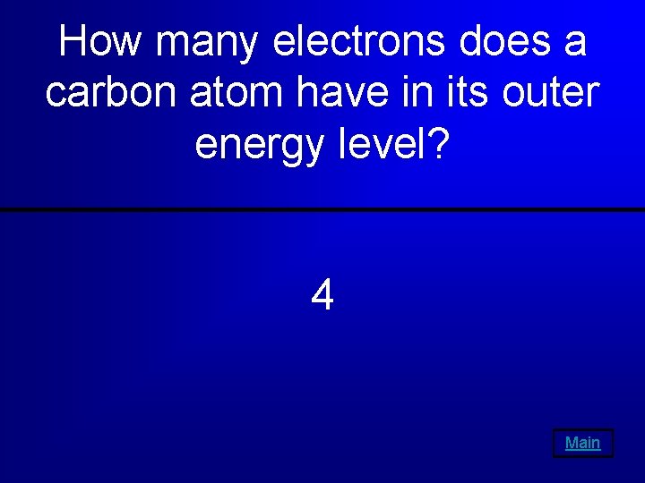 How many electrons does a carbon atom have in its outer energy level? 4