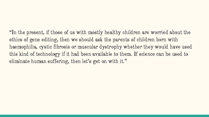“In the present, if those of us with mostly healthy children are worried about