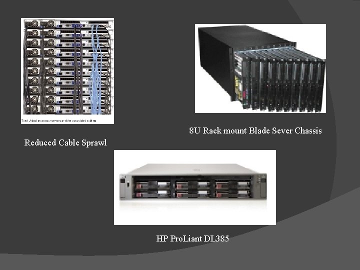 8 U Rack mount Blade Sever Chassis Reduced Cable Sprawl HP Pro. Liant DL