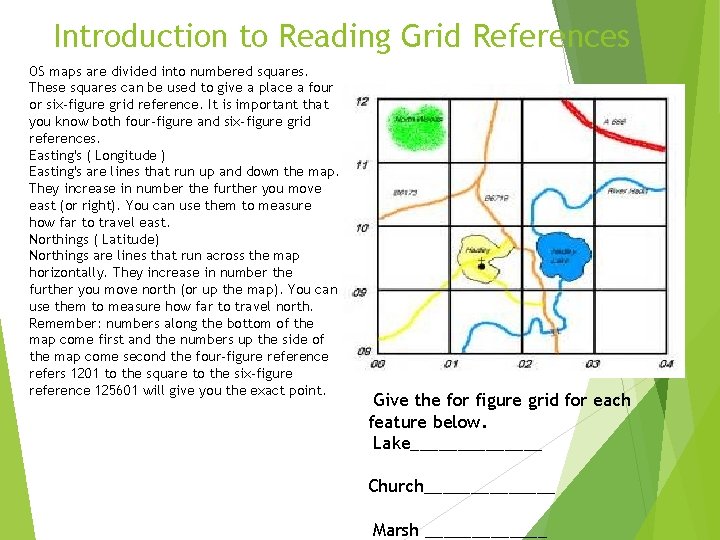 Introduction to Reading Grid References OS maps are divided into numbered squares. These squares