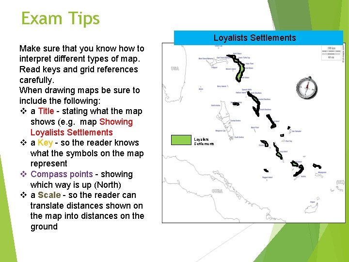 Exam Tips Loyalists Settlements Make sure that you know how to interpret different types