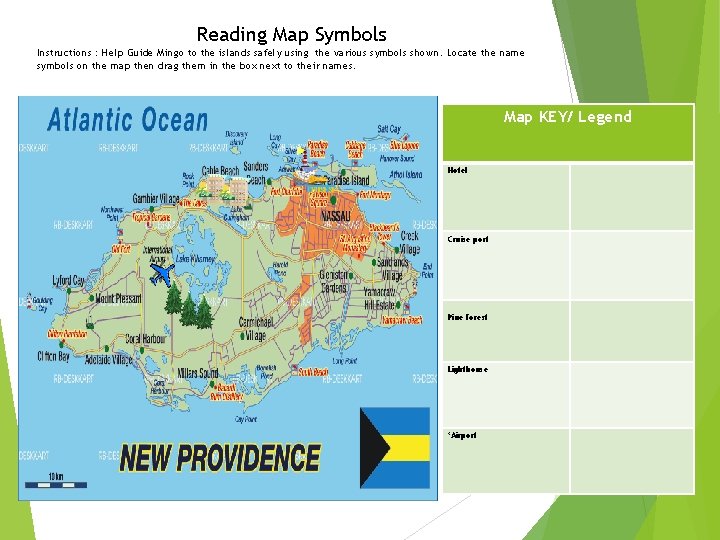 Reading Map Symbols Instructions : Help Guide Mingo to the islands safely using the