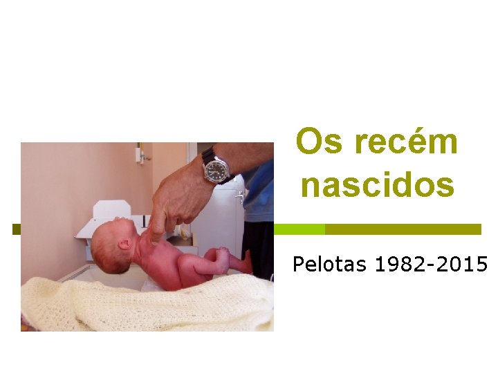 Os recém nascidos Pelotas 1982 -2015 