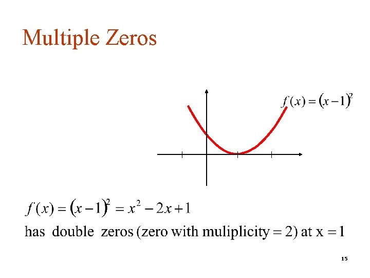 Multiple Zeros 15 