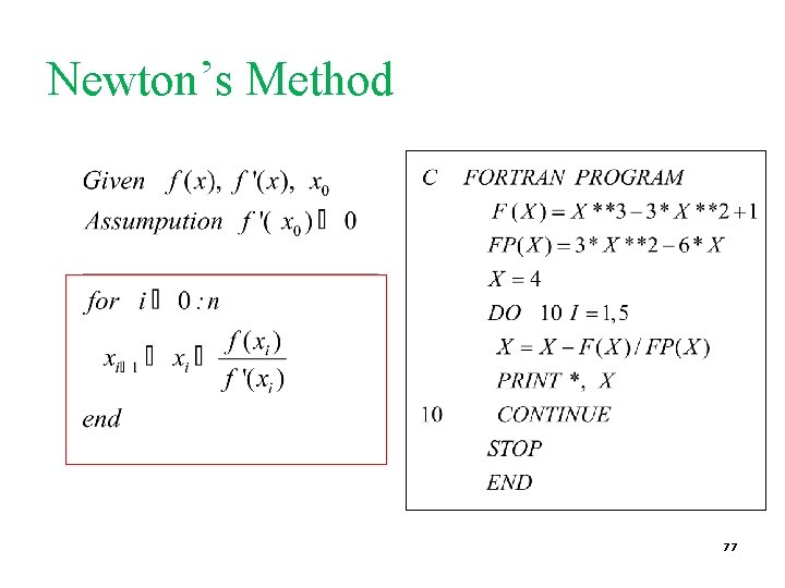 Newton’s Method 77 