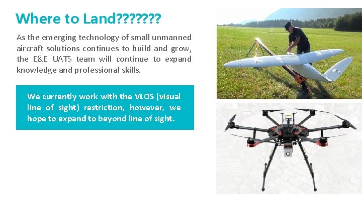 Where to Land? ? ? ? As the emerging technology of small unmanned aircraft Where to Land? ? ? ? As the emerging technology of small unmanned aircraft